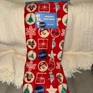 Pillsbury Red Holiday Plush Throw Blanket